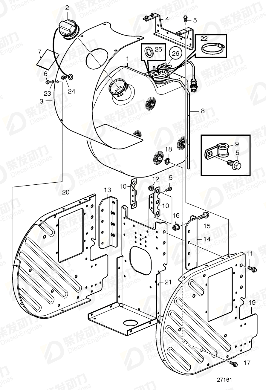 VOLVO Tube, heater 21403488 Drawing